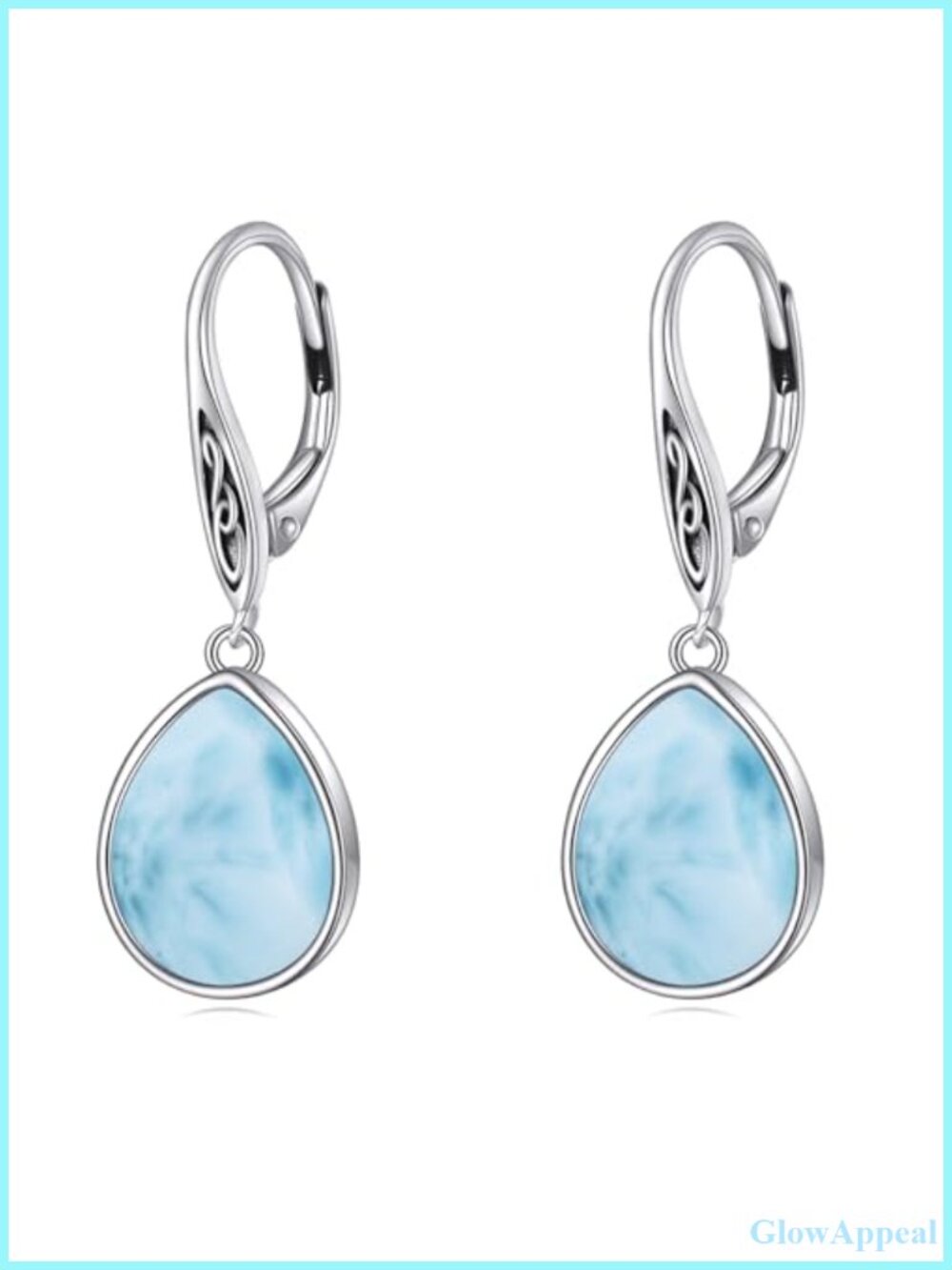 Celtic Knot Dangle Leverback Earrings 925 Sterling Silver Natural Gemstone Gift